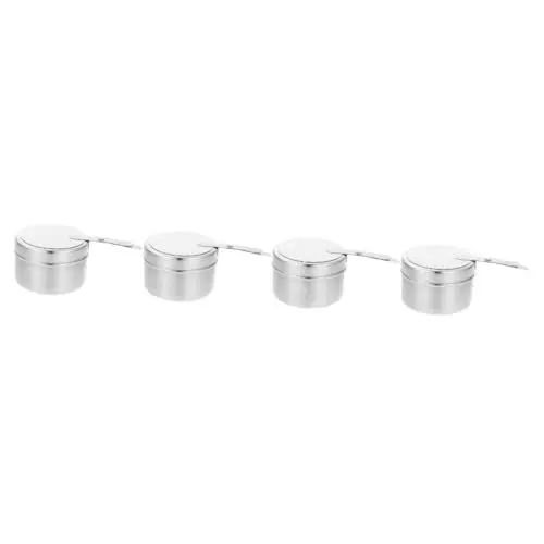 Produktbild: BESPORTBLE 4 Stück Tankhalter rostfrei Chafing Dish Brennstoffhalter Chafer-Gel-Kraftstoff Mini-Hot Pot wärmende Tabletts Dosenwärme Kraftstoffbehälter mit Deckel Brennstoffhalter für Chafer