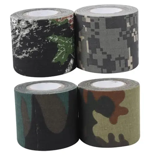 Produktbild: BESPORTBLE 4 Stück Tarnband für den Außenbereich Klebeband mit Tarnmuster Textilband mit Tarnmuster Wundband elastische binde Tarnverband Camouflage-Klebeband Tarnung Stoff Vlies
