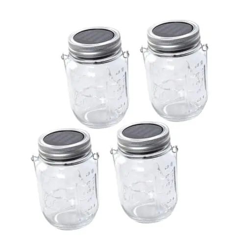 Produktbild: BESPORTBLE Solar Jar Lampen 4 Pack Garten Yard Decor Fairy Jar Lichter Jar Deckel