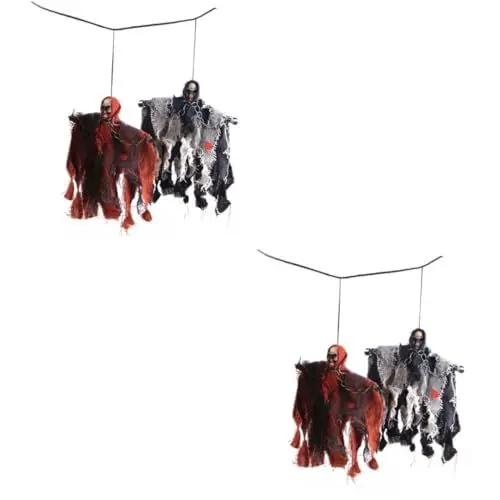 Produktbild: BESPORTBLE 4 Stück halloween geschenke halloween assecoires halloweendeko gruselige Geisterrequisiten Halloween-Dekorationen Geist hängender Geist Halloween-Geist Stimmenkontrolle Eisenkette