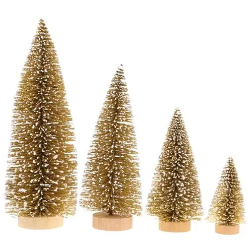 Produktbild: BESPORTBLE 4 Stücke Mini Weihnachtsbaum Deko Sisal Modellbau Miniatur Bäume Ornamente Kleiner Tannenbaum Künstlicher Christbaum Weihnachten Tischdeko Micro Landschaft Deko (12cm+15cm+20cm+25cm)