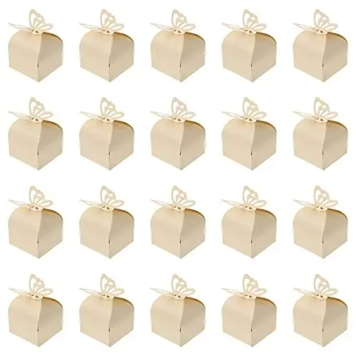 Produktbild: BESPORTBLE 50 Stücke Gastgeschenke Box Papier Schachtel Candy Box Süßigkeiten Schachtel Bonboniere Kartonage Taufe Geschenkbox Kuchenglocke für Gäste Babyparty Baseball Party Deko gelb