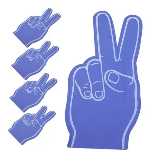Produktbild: BESPORTBLE 5St Cheerleader-Handbewegung Sportteam Zubehör Blaue Handhandschuhe Mehrzweck Zubehör Sportparty Zubehör Sport Events Zubehör Fußballschaumfinger Cheerleader Schaumfinger Eva Blue