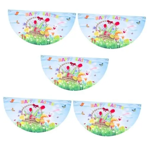 Produktbild: BESPORTBLE 5 Stücke Ostern Fan Flagge Ostern Garten Banner Ostern Decor Outdoor Dekorationen Ostern Hof Flagge
