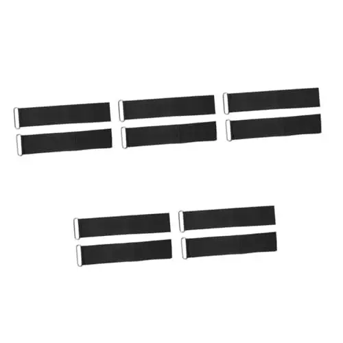 Produktbild: BESPORTBLE 5 Paare Rudergerät mit Wagen Pedal Knöchel Sitz Verstellbare Fußstützenriemen Rudererlebnis verbessern Ruderbefestigungsbänder Fußstützengurte Polyester Black