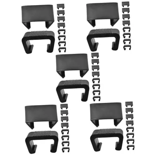 Produktbild: BESPORTBLE 5 Sätze Rattanmöbel Büromöbel Terrace Furniture Garden Furniture Rattan-Couch-befestigungen Befestigungen Für Rattan-korbsessel Möbelclips Aus Rattan Abs Black 10 Stück * 5