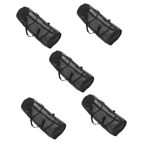 Produktbild: BESPORTBLE 5 Stück Basketball Seesack Netztaschen Reisetasche Korbball Reisetasche Handgepäcktasche Große Sportball Aufbewahrung Fußballtasche Ballhalter Fußballtasche Balltasche
