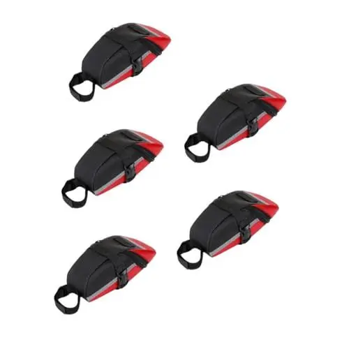Produktbild: BESPORTBLE 5st Mountainbike-sattelhecktasche Aufbewahrungstasche Für Fahrradrahmen Fahrrad Reisetasche wasserdichte Fahrradtasche Kofferraumtasche Fahrradrucksack Fahrradsatteltasche Rot PVC