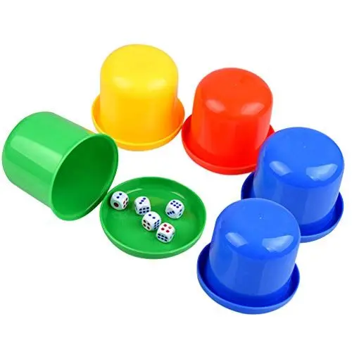 Produktbild: BESPORTBLE 5-teiliges Würfel- und Becher-Set Würfel-Shaker-Set für Bar, Party, Würfelspiele, zufällige Farbe