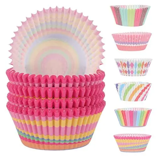 Produktbild: BESPORTBLE 600 Stück Papierförmchen Zum Backen Von Muffins Kuchen Antihaftbeschichtet Fettdicht Sicher Zu Verwenden