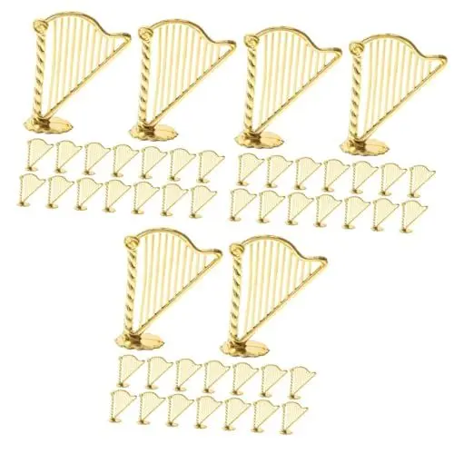 Produktbild: BESPORTBLE 60 STK Lyra-Anhänger Harfenanhänger Harfen-Accessoire Harfen Schmuck Harfen Dekoration Harfenstatuen Zaubersprüche basteln Armband-Anhänger Harfe zur Schmuckherstellung Harz