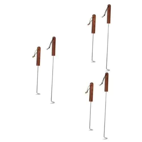 Produktbild: BESPORTBLE 6 STK Fleischhakenwender aufhängehaken Werkzeug Schweinefleischhaken Grillhaken Fleischhaken Grillen Raucherhaken schwere Haken Grill Flipper Haken Grillzubehör Rostfreier Stahl