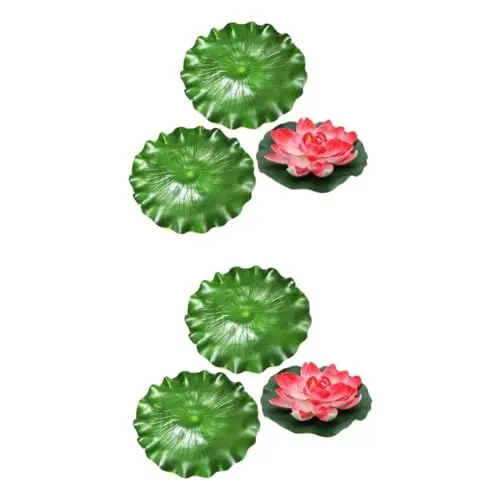 Produktbild: BESPORTBLE 2 Sets Realistische Künstliche Seerose Schwimmende Teichornamente Dekoratives Aquariumzubehör Für Aquarium 3 Stück * 2