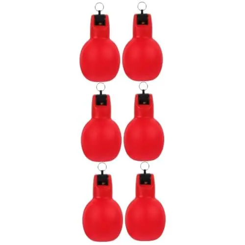 Produktbild: BESPORTBLE 6 STK Outdoor-Pfeife Pfeife Werkzeug Handquetschpfeife Kleine Quetschpfeife Wandern Squeeze Whistle Überlebenspfeife Im Freien Notfall-außenpfeife Jagdpfeife PVC Rot