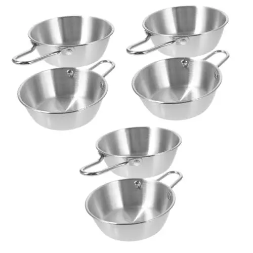 Produktbild: BESPORTBLE 6 Stk Campingschüssel Campingbecher Aus Metall Reiswein Tasse Makgeolli-schalen Koreanische Schalen Mit Griffen Makgeolli-schüssel Jahrgang Weinbecher Headset Edelstahl 304 Runden
