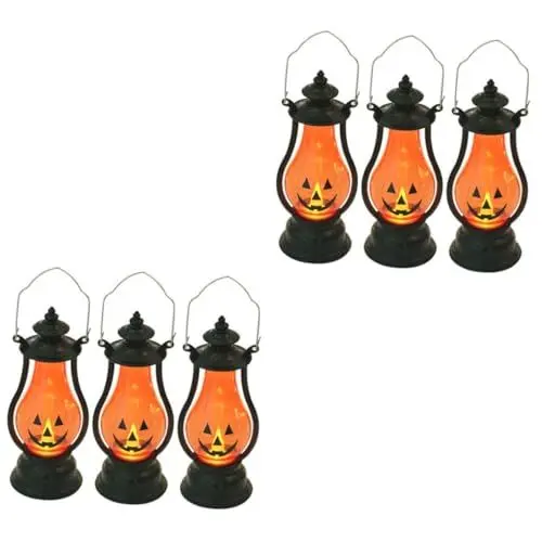 Produktbild: BESPORTBLE 6 Stk Halloween-Kürbislaterne Halloween-Hängelichter LED-Halloween-Laterne Partylaternen halloween dekoration halloween-dekoration Kürbis Lichter hängende Halloween-Laterne Plastik