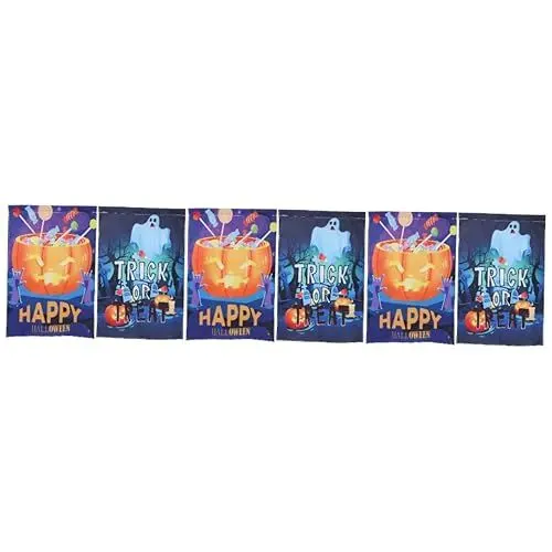 Produktbild: BESPORTBLE 6 Stk Halloween-gartenbanner Halloween-gartenflagge Halloween-hausfahnen Outdoor-dekor Außendekorationen Außenflagge Gruselige Gartenfahne Kürbis-flagge Leinen Draussen Das Banner