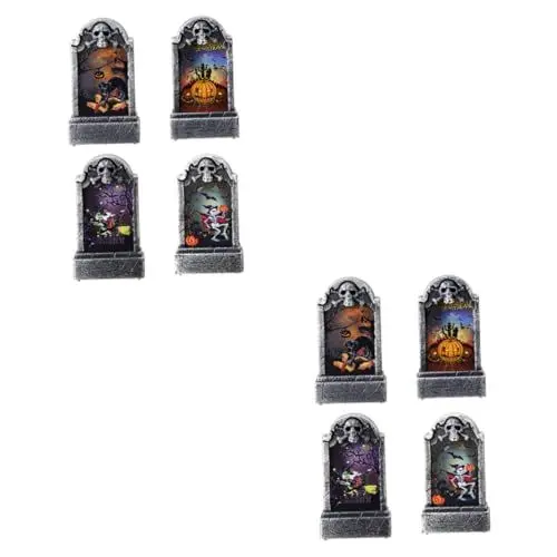 Produktbild: BESPORTBLE 6 Stk Halloween-grabsteinlichter Friedhof Grabsteine ​​reißen Halloween-Dekoration Grabstein-Schild Halloween-Ornamente Grabsteine ​​Halloween-dekor Grabstein Beleuchten Plastik