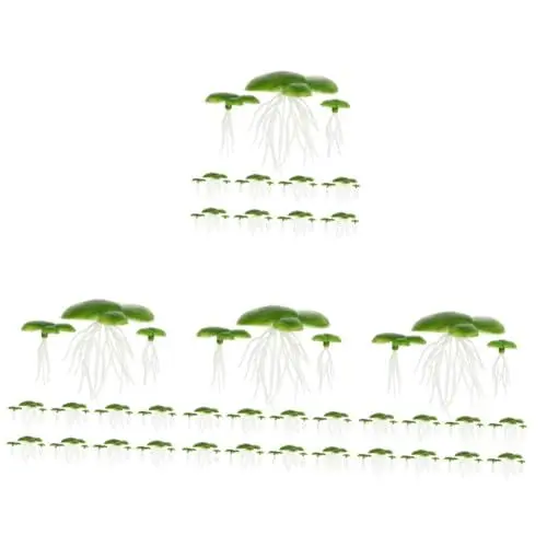 Produktbild: BESPORTBLE 8 Packungen künstliche Wasserlinsenpflanze hohe Aquarienpflanzen realistische Aquarienpflanzen Tank kunstpflanze schwimmpflanzen Aquarium Anlage Entengrütze-Ornament aus Kunststoff
