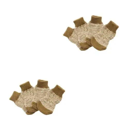 Produktbild: BESPORTBLE 8 STK Baumwollsocken pet Supplies Baumwoll socken hundekleidung Schuhe für Hunde antirutschsocken Hundesocken für drinnen Pudelsocken Hundeschuhe Socken für Welpen Baumwolle Coffee