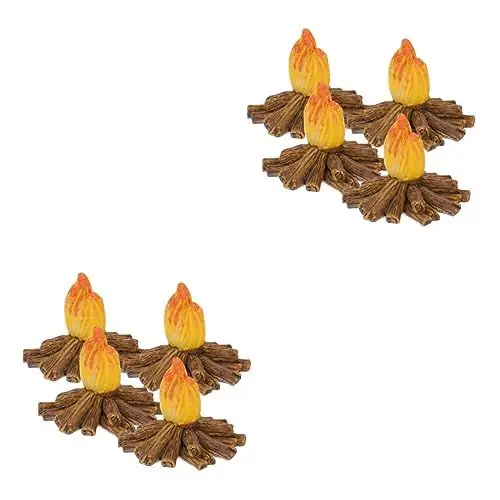 Produktbild: BESPORTBLE 8stücke Miniatur Lagerfeuer Deko Aus Harz Realistische Künstliche Flammen Für Garten Bonsai Und Festlichkeiten Gartenornamente Für Kreative Landschaftsgestaltung