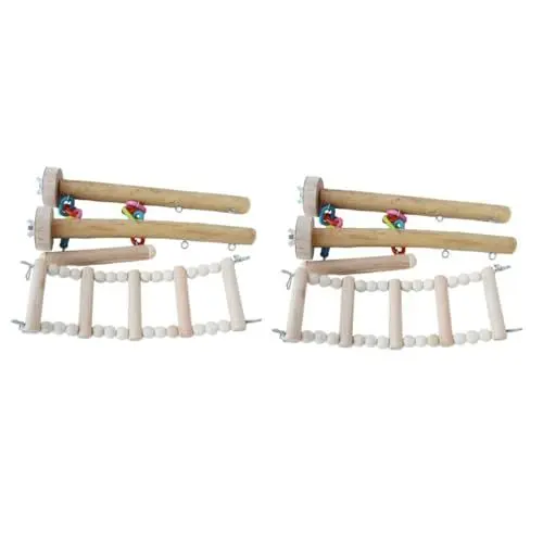 Produktbild: BESPORTBLE 8 STK Papageienzubehör Vogelständer Spielzeug Vogel Holzleiter knete Spielzeug knetspielzeug Spielset aus Holz Spielzeuge Vogelleiterschaukel Papageienleiterspielzeug Backenzahn