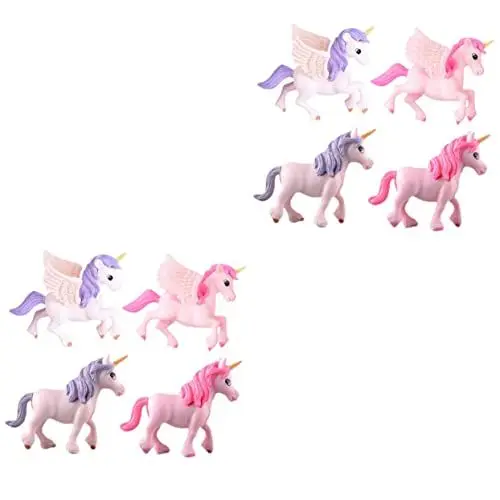 Produktbild: BESPORTBLE 8 STK Pegasus-Einhorn Armaturenbrett Dekorationen Mikro-landschaftsstatue Kawaii Einhornverzierung Autoverkleidung Mini-Kuchen Automodelle Auto Topper PVC Miniatur Kleine Skulptur