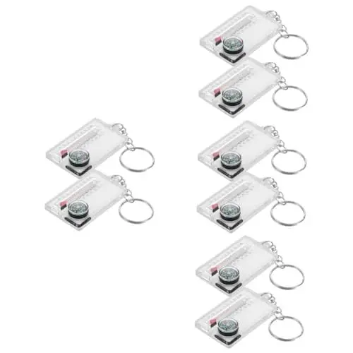 Produktbild: BESPORTBLE 8 Stück Kompass Thermometer Camping Zubehör Wanderzubehör Kompass Wandern Camping Zubehör Taschenkompass Karabinerhaken Taschen Camping Kompass Thermometer Kompass
