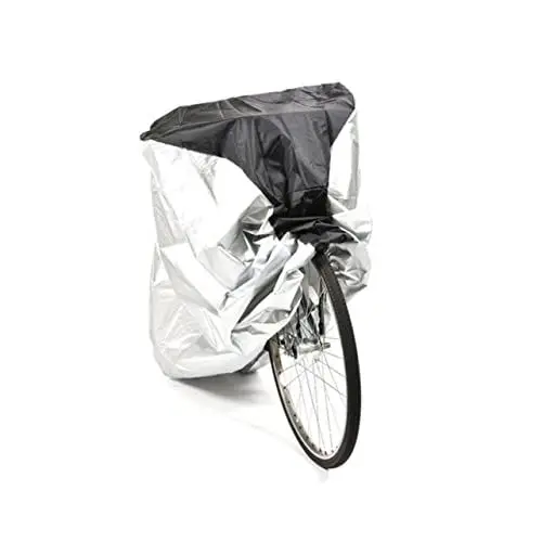 Produktbild: BESPORTBLE Wetterfeste Fahrradabdeckung Für Den Außenbereich Schwarze Mitte Silberner Rand Mit Schlossloch Für Mountainbike/rennrad