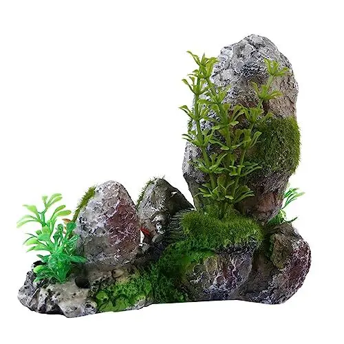 Produktbild: BESPORTBLE Aquarium-Dekoration Moos Pilz Fischtank Berghöhle Ornamente Harzmaterial Einzigartige Steingartenform Fischtank-Dekorationen Miniatur