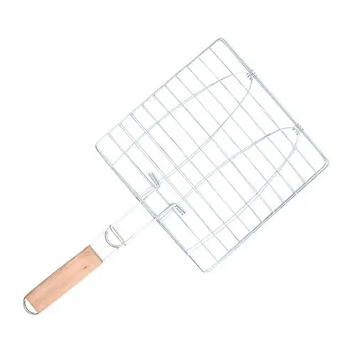 Produktbild: BESPORTBLE Bbq Grillkorb Für Fisch Und Meeresfrüchte Verstellbares Grillwerkzeug Mit Langem Holzgriff Für Outdoor-grillen Und Camping