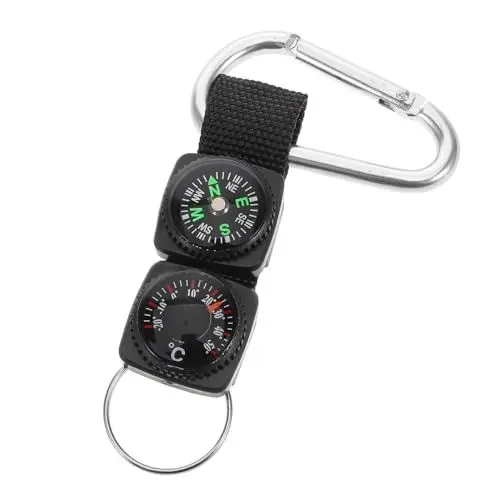 Produktbild: BESPORTBLE Tragbarer Schlüsselanhänger-kompass Thermometer Kompakter Wander-zubehör-kompass Für Outdoor-enthusiasten
