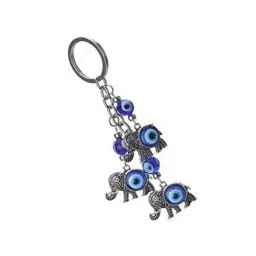 Produktbild: BESPORTBLE Blauer Böser Blick Schlüsselanhänger Blaues Auge Elefanten Türkischer Glücksbringer Schlüsselbund Legierung Anhänger Taschenanhänger Einweihungsparty Geschenk Gastgeschenk