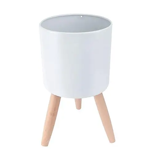 Produktbild: BESPORTBLE Blumentopf Aus Eisen Mini-töpfe Topfpflanze Topfständer Großer Übertopf Für Den Innenbereich Polsterbesatz Indoor-pflanzgefäße Saftiger Pflanzer Kakteen Weiß Esstisch Hölzern Boden