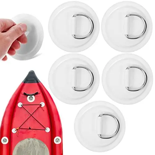 Produktbild: BESPORTBLE D-Ring-Pads Kajak Edelstahl Pad/Patch D Ringe aufblasbares Boot D-Ring-Patch Für Schlauchboot Kajak Kanu Surfbrett Paddle-Board 5 Stück