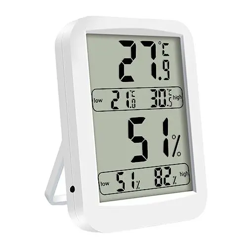 Produktbild: BESPORTBLE -anzeige Digitales Hygrometer Innenmonitor Hochpräziser Sensor Einfach Zu Bedienende Batterie Weiß Für Büro Und Schlafzimmer