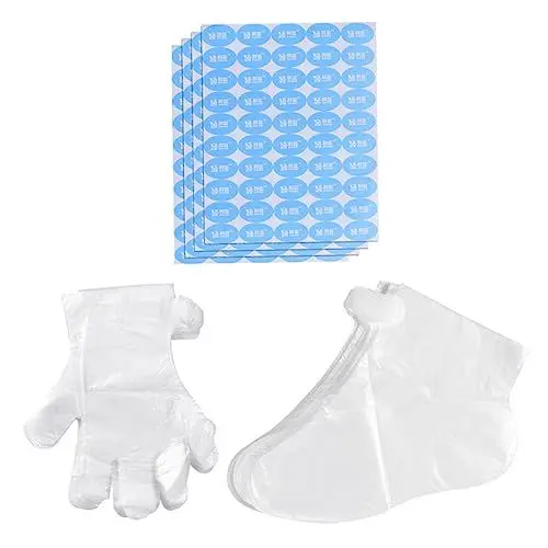 Produktbild: BESPORTBLE Fußbad-Handschuhe Einweg-fußabdeckungs-Set Plastikhandschuhe Aufkleber 300 Handschuhe 300 Fußabdeckungen Fußpflege Handpflege Zu Hause