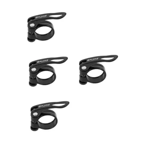 Produktbild: BESPORTBLE 4 Stück Fahrrad Sattelklemme Rohrschelle Mit Schnellverschluss Fahrradsattelklemme Schnellspanner-sattelklemme Fahrradpfostenklemme Sattelrohrklemme Aluminiumlegierung Black