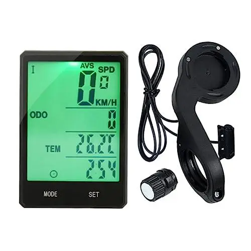 Produktbild: BESPORTBLE Fahrradgeschwindigkeit Statisches Heimtrainer Fahrrad Kabelgebundener Tachometer Tacho Mit Rücklicht Fahrradcomputer Geschwindigkeitsmesser Kabellos Fahrradtraining