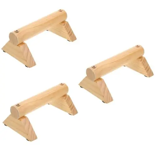 Produktbild: BESPORTBLE Fitness-Accessoire 3 Sätze Liegestützstange aus Holz Fitnessgeräte Ausrüstung trainieren Übungsversorgung Press-Up-Gerät Massivholz Rutschfeste Matte Steh auf Trainer Kiefernholz
