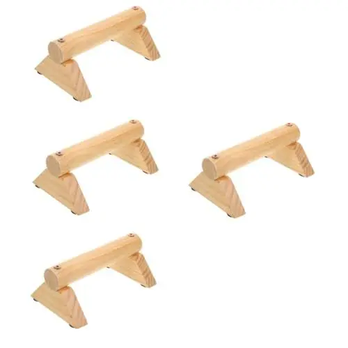 Produktbild: BESPORTBLE Fitness-Accessoire 4 Sätze Liegestützstange aus Holz Fitnessgeräte Liegestützstangen für Männer Heim Massivholz Kiefernholz Trainingstafel Halterung Trainer