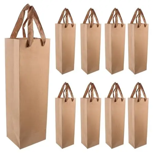 Produktbild: BESPORTBLE Flaschen Kraftpapier Rotwein Handtasche Wein Getränke Verpackung Tasche Aufbewahrungstasche 24stücke (Einzel- Schiff 11 * 9 * 35) Geschenktüten