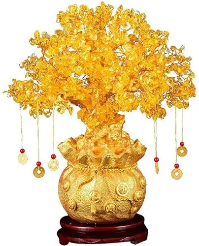 Produktbild: Feng Shui Deko: Geldbaum Feng Shui Geld Baum Feng Shui Bonsai für Glück Geld Glück Ausgleich Citrin Edelstein Baum für DIY Home Office