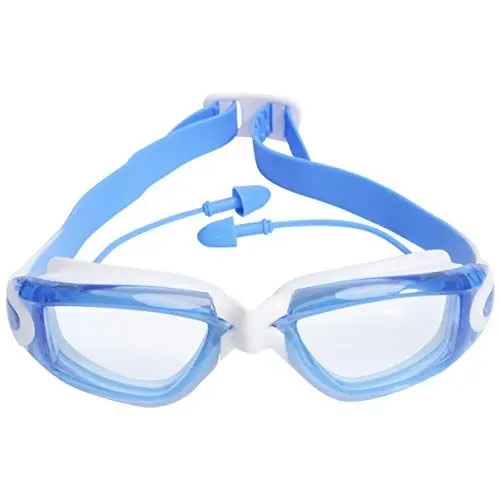 Produktbild: BESPORTBLE Gläser Kinder Schwimmen Schutzbrillen Schwimmen Brille mit Ohrst?psel Anti Nebelbrille Keine Undichte Brille Weite Aussicht Klares Sehver?u?erungen zum Tauchen zum Schwimmen Blau