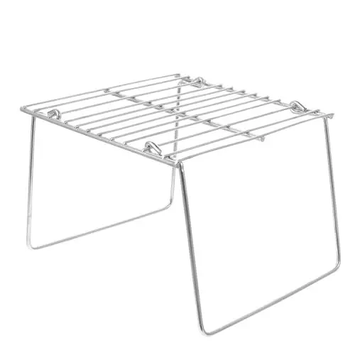 Produktbild: BESPORTBLE Tragbarer Holzkohlegrill Klappbarer Lagerfeuergrill Grillrost Grillspieße Aus Metall Tragbarer Grill Camping Rostfreier Stahl