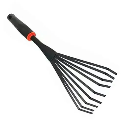 Produktbild: BESPORTBLE Hände Handrechen-Gartengerät Laubharken für Rasen gartenwerkzeuge gärfass Gartenrechen für Rasen Rechen für den Garten Blumen kleiner Rechen Gummigriff Vinylgriff Laubrechen Eisen