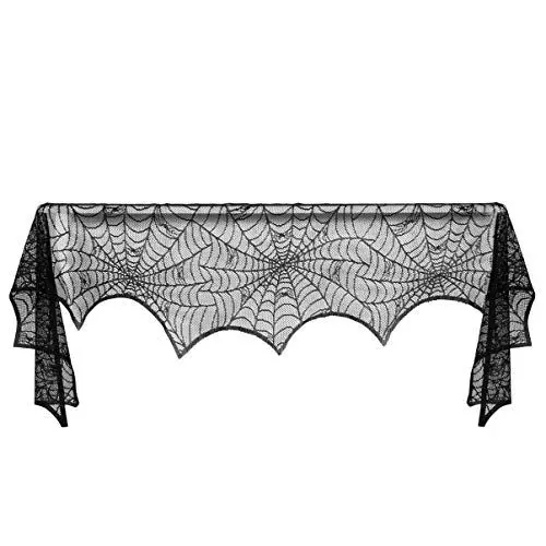 Produktbild: BESPORTBLE Halloween Spinnennetz Kamin Schal Mantel Schal Abdeckung Kamin Spinnennetz Abdeckungs Mantel Kamin Schal für Halloween Party Tür Fenster Dekoration