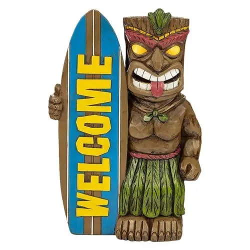 Produktbild: BESPORTBLE Hawaii Deko Figur Aus Harz: Lebendige Tiki Statue FüR Garten Terrasse Und Tropische Sommerfeiern