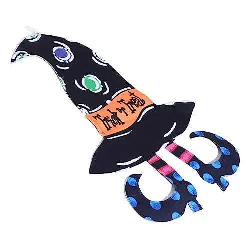 Produktbild: BESPORTBLE Witch Garden Flag Doppelseitige Halloween-dekoration Für Garten Dekorative Gartenfahne Mit Hexenmotiv Für Festliche Atmosphäre Im Freien