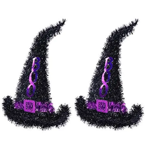Produktbild: BESPORTBLE Hexenhut Lametta Halloween Hexenhut zum Aufhängen Hexenhut Wanddekoration Partyzubehör für Wanddekoration Partyzubehör Partykostümzubehör 2 Stück